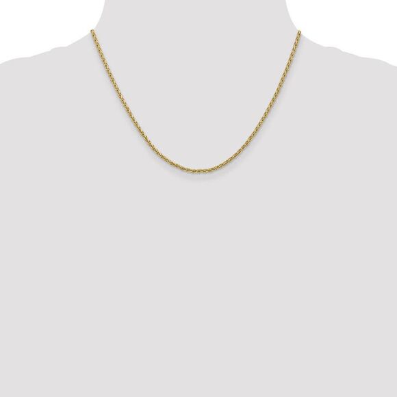 2.2mm 14k Yellow Gold Parisian Wheat Chain Necklace, 18 Inch - Picture 2 of 8
